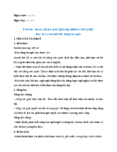 Giáo án Bài 8: Lễ ra mắt Hội Nhi đồng Cứu quốc Tiếng Việt lớp 5 Chân trời sáng tạo