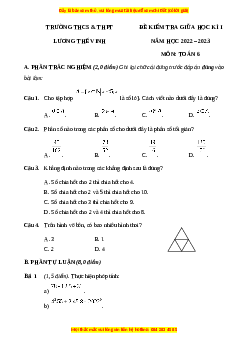 Đề thi giữa kì 1 Toán 6 Kết nối tri thức Trường THCS & THPT Lương Thế Vinh - Hà Nội