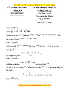 Đề thi HSG Toán 9 cấp tỉnh - Khánh Hòa năm học 2022 - 2023 có đáp án