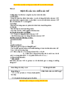 Giáo án Đột biến cấu trúc nhiễm sắc thể Sinh học 9