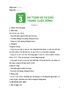 Giáo án Tuần 11 Hoạt động trải nghiệm lớp 5 Cánh diều