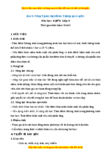 Giáo án Tính theo phương trình hoá học Hóa học 8 Cánh diều