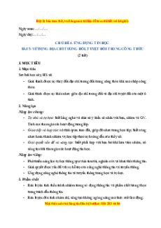 Giáo án Bài 5 Tin học 8 Chân trời sáng tạo: Sử dụng địa chỉ tương đối, tuyệt đối trong công thức