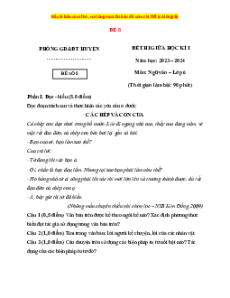 Đề thi giữa kì 1 Ngữ văn 6 Kết nối tri thức (đề 8)