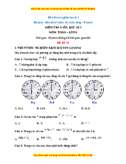 Đề thi giữa kì 1 Toán 6 Kết nối tri thức (Đề 10)