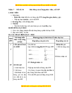 Giáo án Bài 34 Toán lớp 5: Hàng của số thập phân. Đọc, viết số thập phân