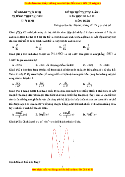 Đề thi thử Toán trường Chuyên Thái Bình năm 2021