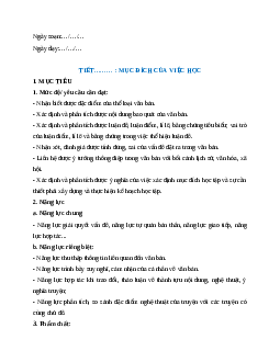 Giáo án Thực hành đọc hiểu: Mục đích của việc học Ngữ Văn 9 Cánh diều