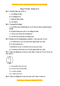 Trắc nghiệm Từ phổ - Đường sức từ Vật lí 9