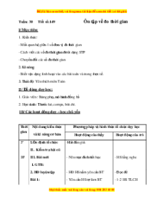 Giáo án Bài 149 Toán lớp 5: Ôn tập về đo thời gian