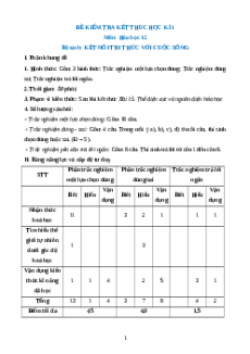 Đề thi Cuối kì 1 Hóa học 12 Kết nối tri thức 2024 (Đề 2)