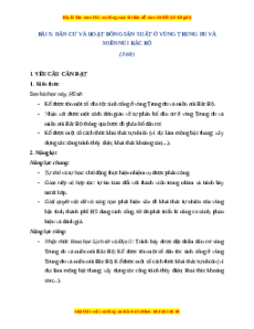 Giáo án Bài 5 Lịch sử & Địa lí lớp 4 Chân trời sáng tạo: Dân cư và hoạt động sản xuất ở vùng trung du và miền núi Bắc Bộ