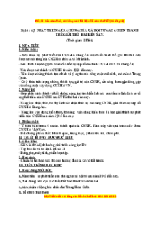 Giáo án Bài 4 Lịch sử 11 Cánh diều (2024): Sự phát triển của chủ nghĩa xã hội từ sau chiến tranh.....