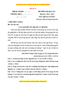 Đề thi cuối kì 1 Ngữ văn 6 Chân trời sáng tạo (đề 13)