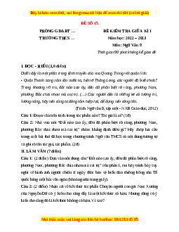 Đề thi giữa kì 1 Ngữ văn 9 - Đề 15