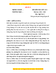 Đề thi giữa kì 1 Ngữ văn 9 - Đề 15