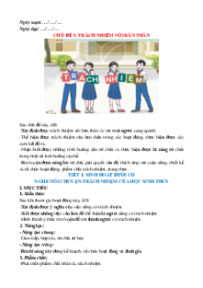 Giáo án Chủ đề 3: Trách nhiệm với bản thân