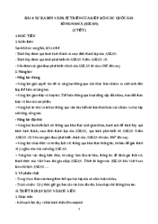 Giáo án Bài 4 Lịch sử 12 Kết nối tri thức: Hiệp hội các quốc gia Đông Nam Á