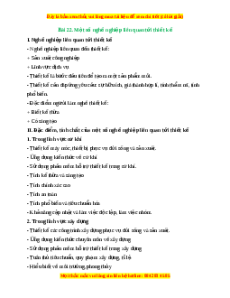 Lý thuyết Công nghệ 10 Cánh diều Bài 22: Một số nghề nghiệp liên quan tới thiết kế