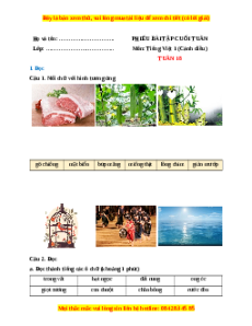 Bài tập cuối tuần Tiếng việt lớp 1 Tuần 18 Cánh diều (có lời giải)