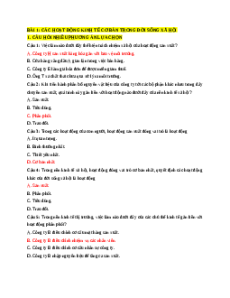 Trắc nghiệm Bài 1 Kinh tế pháp luật 10 Đúng-Sai, Trả lời ngắn: Các hoạt động kinh tế cơ bản