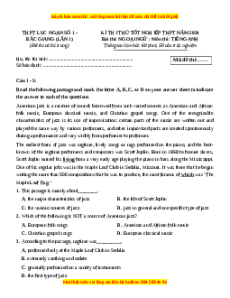 Đề thi thử tốt nghiệp Tiếng Anh trường THPT Lục Ngạn số 1 - Bắc Giang lần 1 năm 2024
