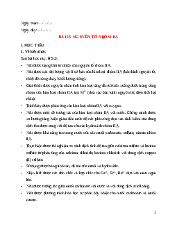 Giáo án Bài 25 Hóa học 12 Kết nối tri thức: Nguyên tố nhóm IIA