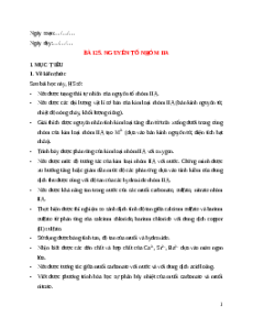 Giáo án Bài 25 Hóa học 12 Kết nối tri thức: Nguyên tố nhóm IIA