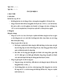 Giáo án Ôn tập Phần 5 Sinh học 12 Cánh diều
