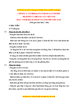 Giáo án Bài 1 Địa lí 8 Kết nối tri thức (2024): Vị trí địa lí và phạm vi lãnh thổ Việt Nam
