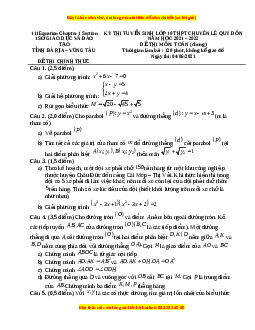 Đề thi vào 10 môn Toán tỉnh Bà Rịa - Vũng Tàu năm 2022
