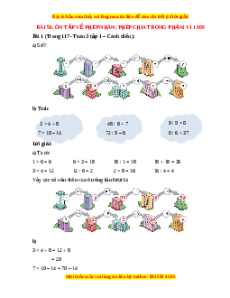Giải Sgk Toán lớp 3 Bài 56: Ôn tập về phép nhân, phép chia trong phạm vi 1000 (Cánh diều)