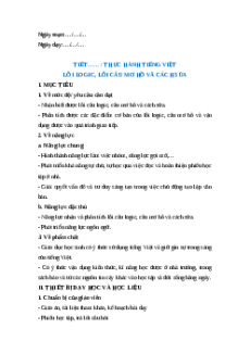 Giáo án Thực hành tiếng Việt trang 78 Ngữ Văn 12 Kết nối tri thức