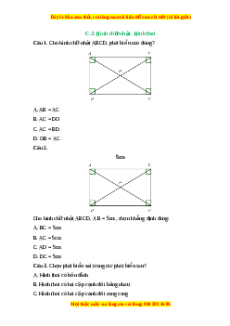 Trắc nghiệm Hình chữ nhật. Hình thoi Toán 6 Cánh diều