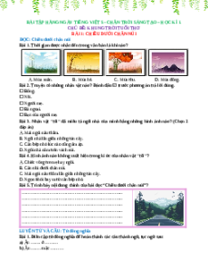 Phiếu bài tập hàng ngày Tiếng việt lớp 5 Chân trời sáng tạo Học kì 1