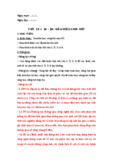 Giáo án NLS Toán 6 Kết nối tri thức Bài 9: Dấu hiệu chia hết