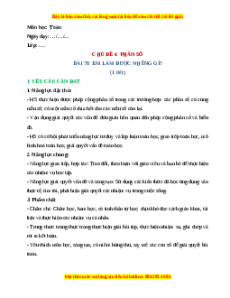 Giáo án Em làm được những gì Toán lớp 4 Chân trời sáng tạo