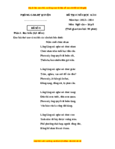 Đề thi cuối kì 2 Ngữ văn 8 Chân trời sáng tạo (Đề 8)