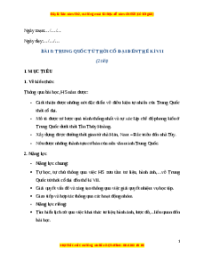 Giáo án Bài 8 Lịch sử 6 Cánh diều (2024): Trung Quốc từ thợi cổ đại đến thế kỉ VII