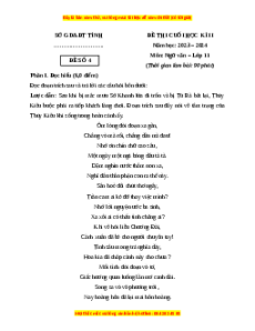 Đề thi cuối kì 2 Ngữ văn 11 Kết nối tri thức (Đề 4)