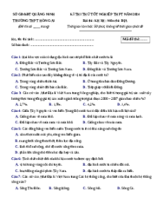 Đề thi thử tốt nghiệp Địa lí trường THPT Hòn Gai - Quảng Ninh năm 2024