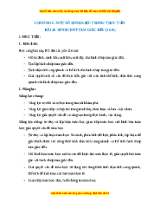 Giáo án Hình chóp tam giác đều Toán 8 Kết nối tri thức