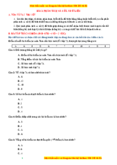 Chuyên đề Phân tích và xử lí dữ liệu Toán 7 Cánh diều