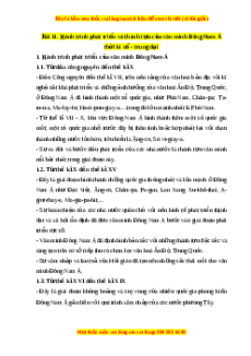Lý thuyết Bài 11 Lịch sử 10 Cánh diều: Hành trình phát triển và thành tựu của văn minh Đông Nam Á thời kì cổ - trung đại