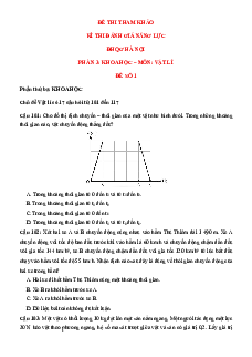 15+ Đề thi ĐGNL ĐHQG Hà Nội HSA môn Vật lí (có lời giải)