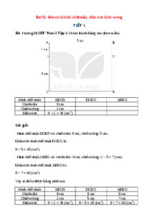 VBT Toán lớp 3 Bài 52 (Kết nối tri thức): Diện tích hình chữ nhật, diện tích hình vuông