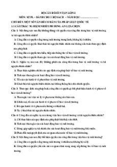 Câu hỏi ôn tập + Đề kiểm tra KTPL 12 Chủ đề 9 (chung cho ba sách)