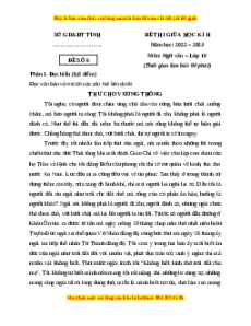 Đề thi giữa học kì 2 Ngữ Văn 10 Kết nối tri thức có đáp án (Đề 6)
