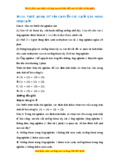 Trắc nghiệm Sinh học 10 Bài 12 Chân trời sáng tạo: Thực hành: sự vận chuyển Các chất qua màng sinh chất