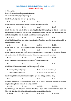 Bài tập ôn tập + Đề kiểm tra Toán 10 Chân trời sáng tạo chương 8